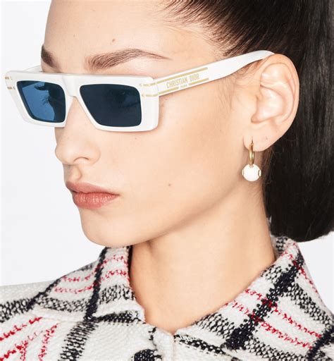 DiorSignature S2U White Rectangular Sunglasses 